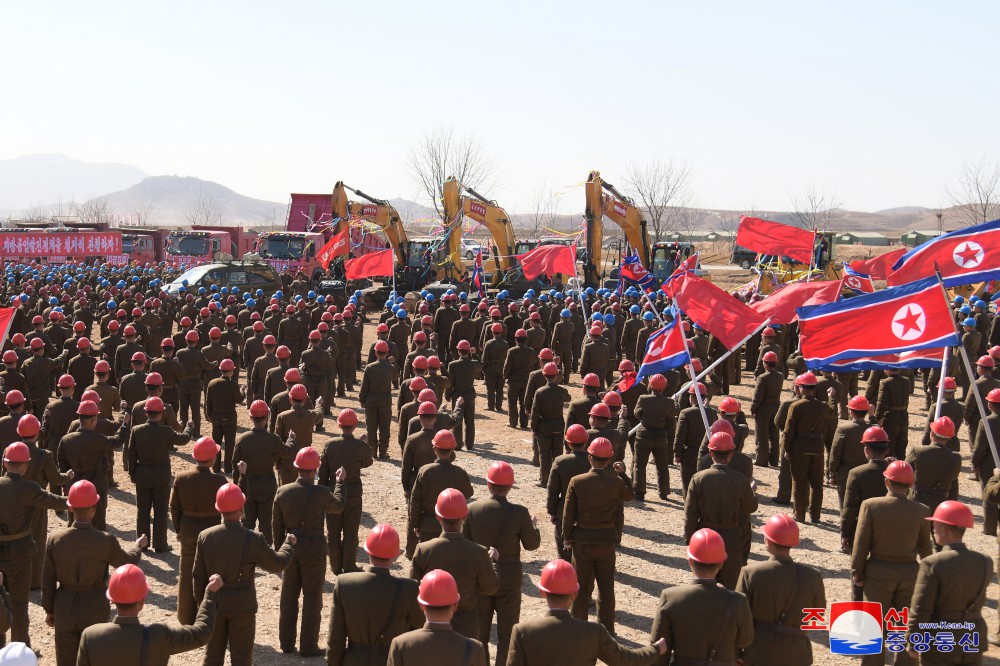 Groundbreaking Ceremony of Regional-industry Factories and Grain Management Station of Hwangju County for Regional Development 20×10 Policy Held in DPRK