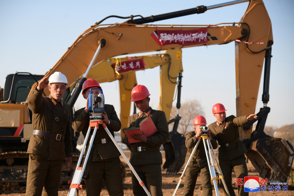 Groundbreaking Ceremony of Regional-industry Factories and Grain Management Station of Hwangju County for Regional Development 20×10 Policy Held in DPRK