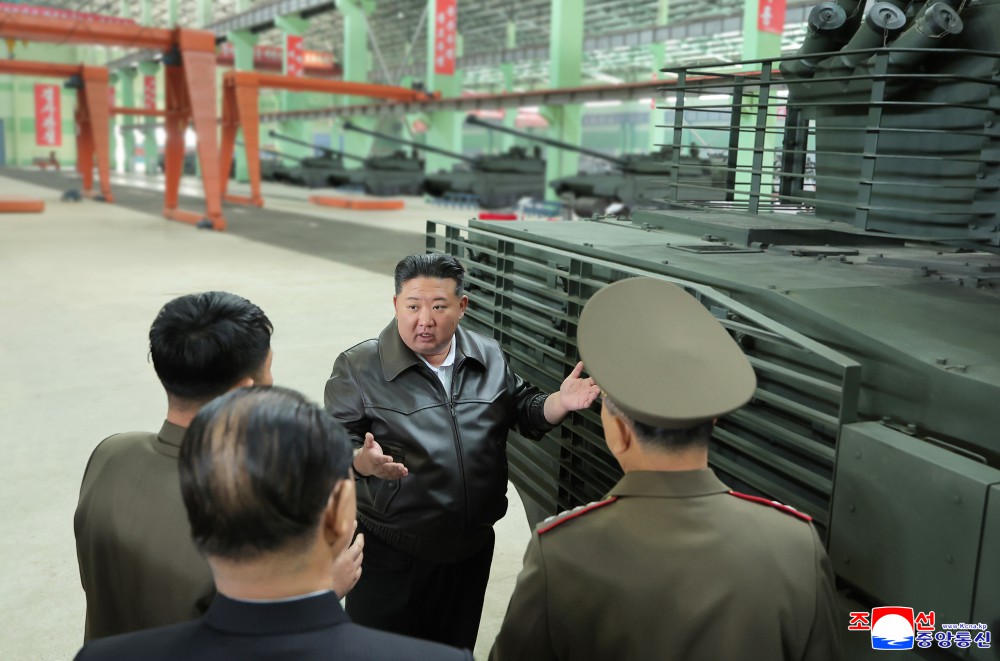 Respected Comrade Kim Jong Un Gives Field Guidance at Major Tank Factory