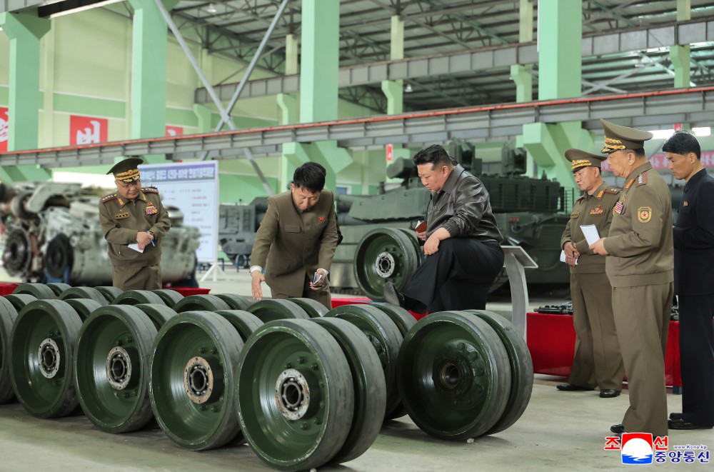 Respected Comrade Kim Jong Un Gives Field Guidance at Major Tank Factory