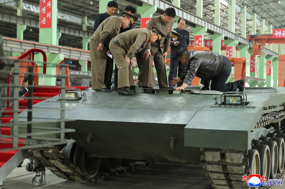 Respected Comrade Kim Jong Un Gives Field Guidance at Major Tank Factory