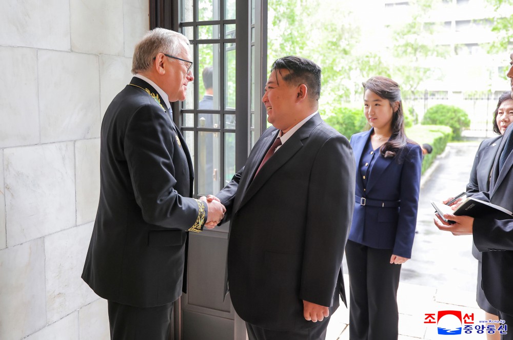 Respected Comrade Kim Jong Un Pays Congratulatory Visit to Russian Embassy in Pyongyang to Mark Russia's Great V-Day