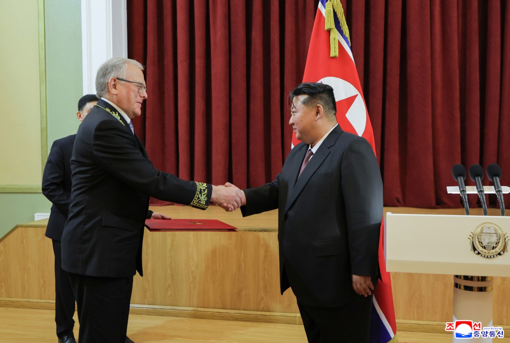 Respected Comrade Kim Jong Un Pays Congratulatory Visit to Russian Embassy in Pyongyang to Mark Russia's Great V-Day