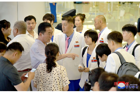 DPRK Olympic Committee Delegation Leaves for 33rd Olympiad